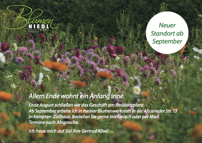 Blumen Hiedl zieht um